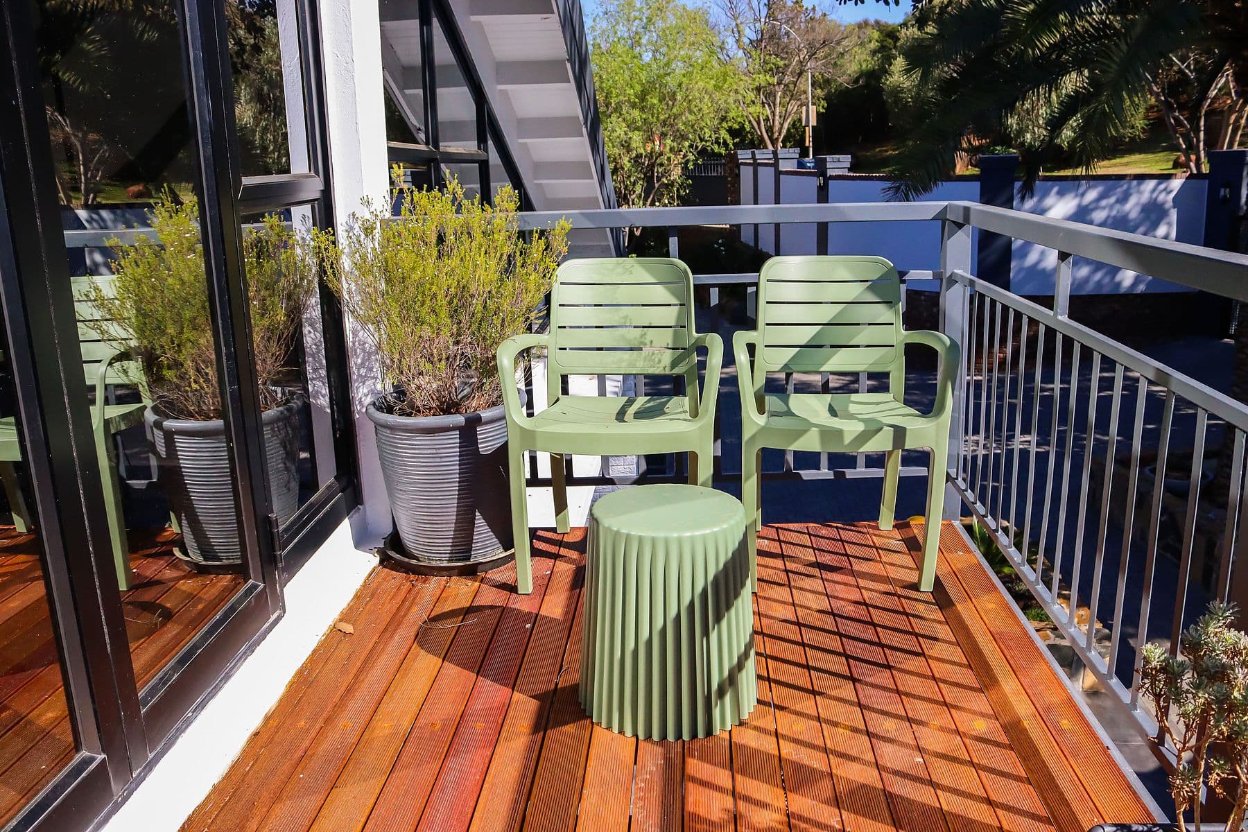 Balcony with garden chairs