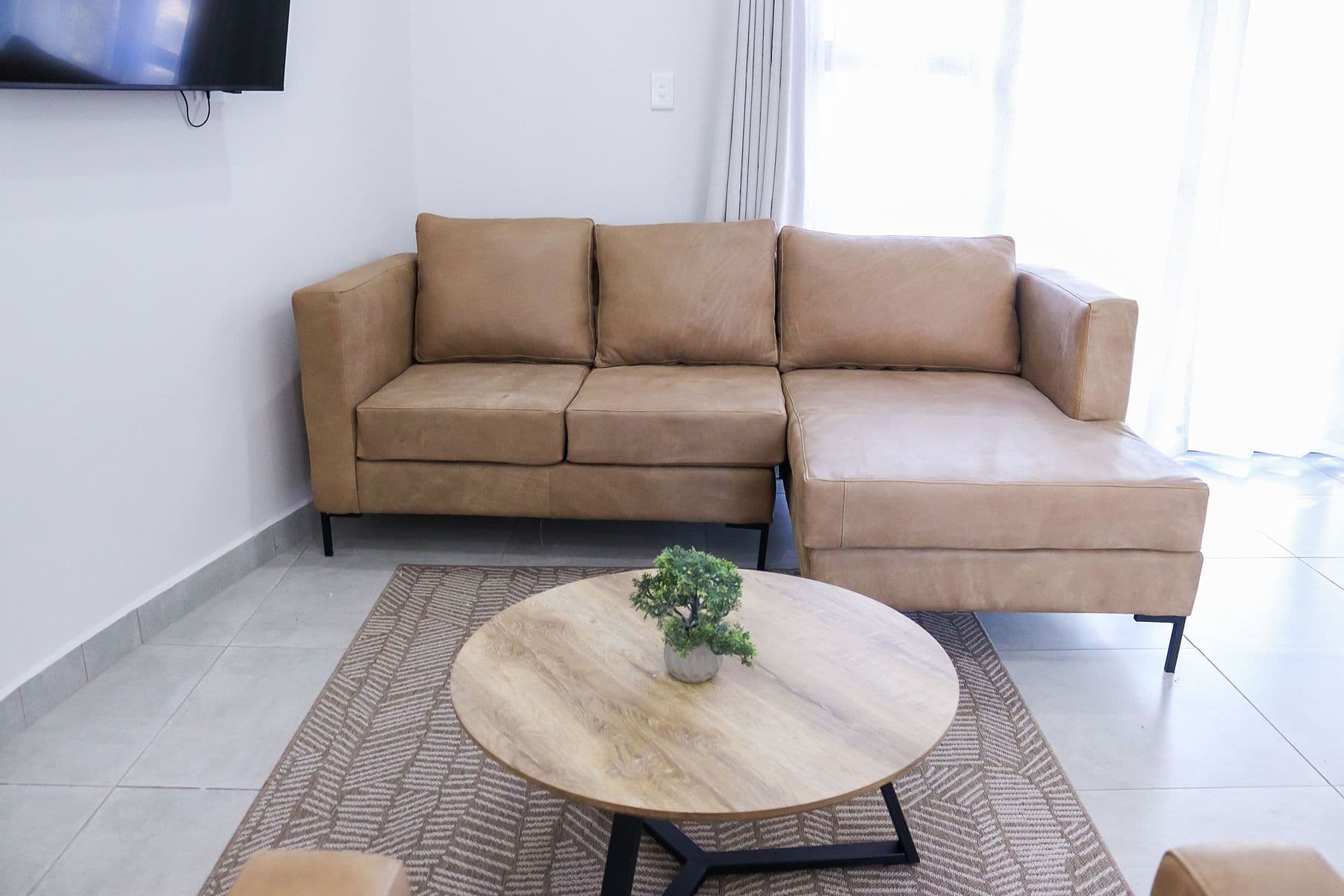 Teal Suite: sofa and round coffee table