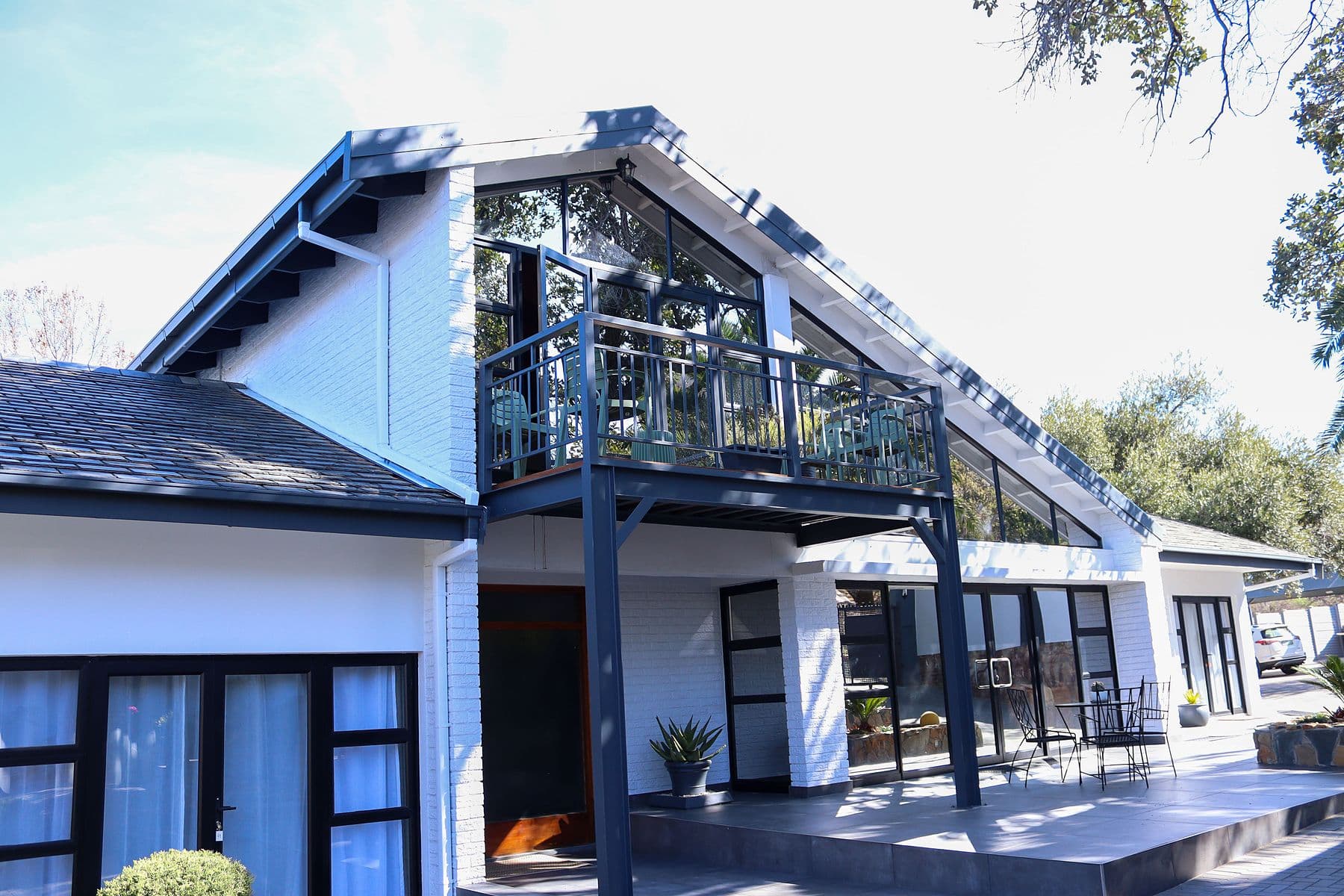 Gable and balcony from the garden